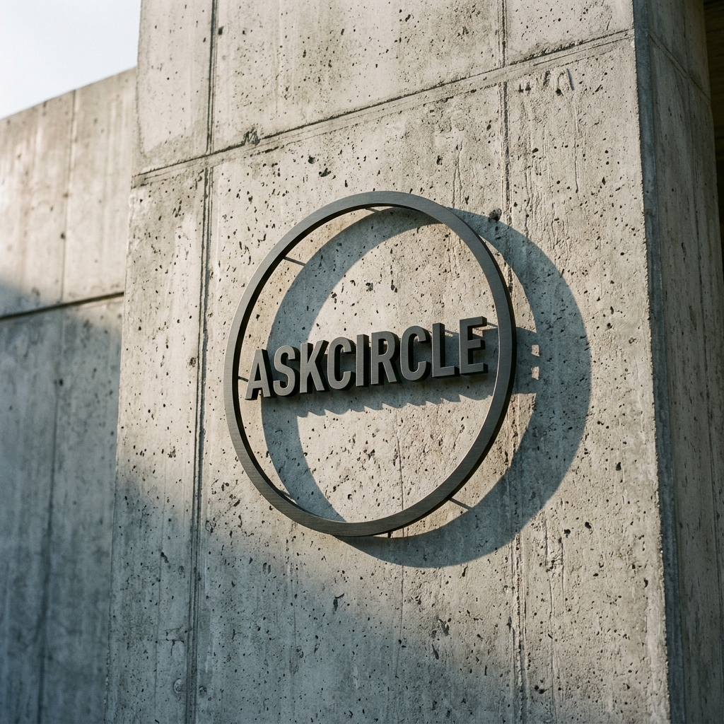 Signalétique logo en relief métallique noir par Askcircle